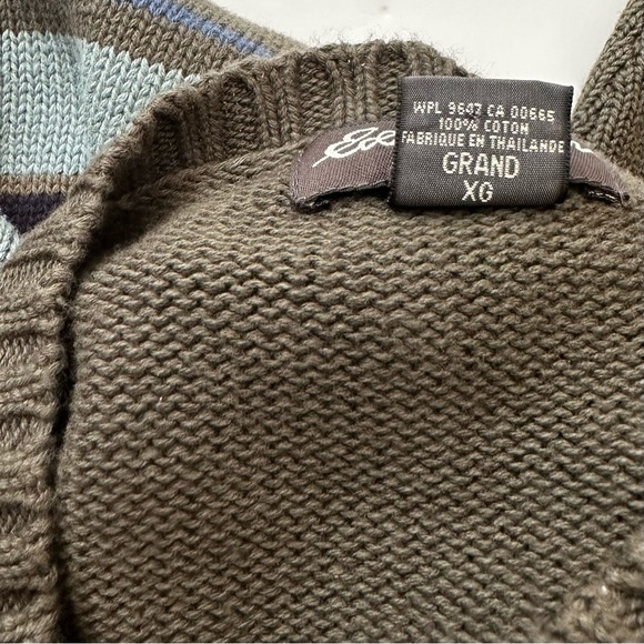 Eddie Bauer Men’s Crewneck Long Sleeve Cotton Knit Sweater Olive Green Tall XL - Picture 4 of 11